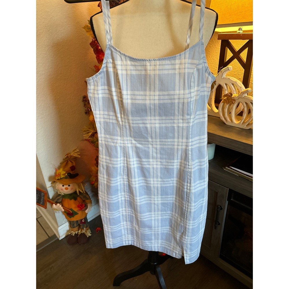Cabana dress size small plaid‎ blue